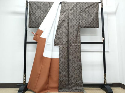 平和屋着物●本場大島紬　9マルキ　吉祥文　正絹　逸品　CABH3645th