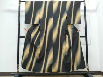 平和屋着物■上質な小紋　吉祥文　黒地　正絹　逸品　CABH3657th
