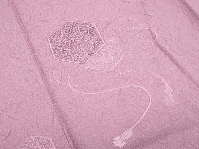 平和屋着物■中国三大刺繍　スワトウ刺繍　無地絵羽訪問着　亀甲花文　正絹　逸品　CABH3658th