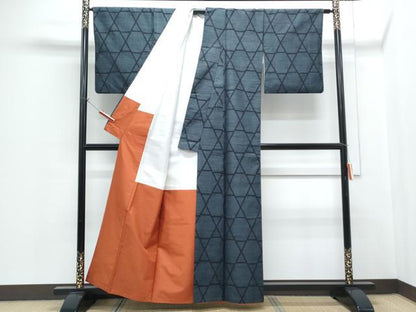 平和屋着物■上質な紬　100亀甲　吉祥文　正絹　逸品　CABH3661th