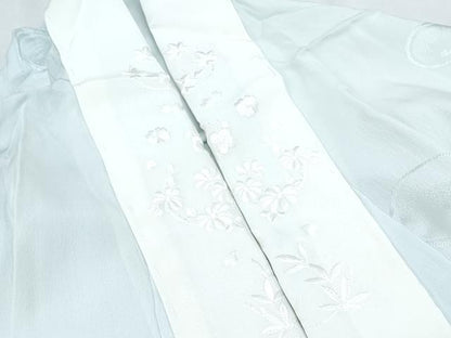 平和屋着物●長襦袢　無双仕立て　蛍暈し　万寿菊地紋　半衿刺繍　正絹　逸品　未使用　CABH3667th