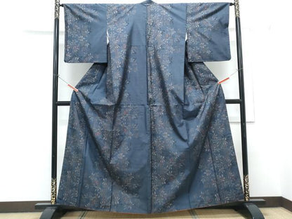 平和屋着物●本場大島紬　9マルキ　草花文　正絹　逸品　CABH3674th