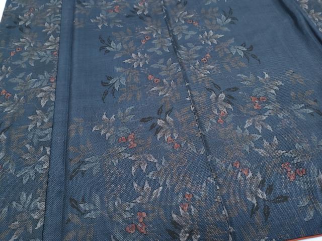 平和屋着物●本場大島紬　9マルキ　草花文　正絹　逸品　CABH3674th