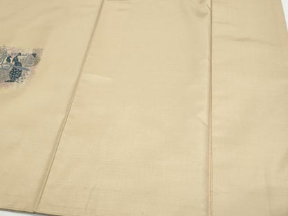 平和屋着物●訪問着　紬地　乱針刺繍　吉祥文　正絹　逸品　未使用　CABH3679th