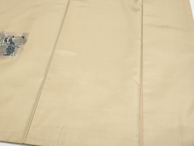 平和屋着物●訪問着　紬地　乱針刺繍　吉祥文　正絹　逸品　未使用　CABH3679th