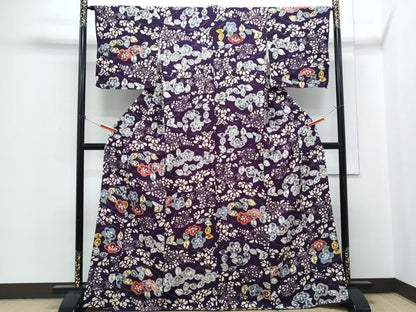 平和屋着物●訪問着　草花文　正絹　逸品　CABH3680th