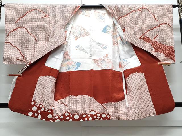 平和屋着物●道行コート　総絞り　遠山文　正絹　逸品　未使用　CABH3682th