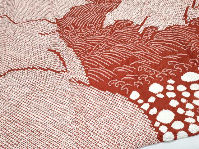 平和屋着物●道行コート　総絞り　遠山文　正絹　逸品　未使用　CABH3682th