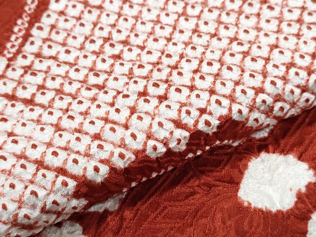 平和屋着物●道行コート　総絞り　遠山文　正絹　逸品　未使用　CABH3682th