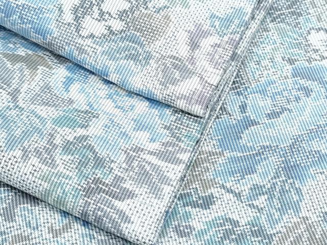 平和屋着物●本場大島紬　白大島　7マルキ　総絣　草花文　正絹　逸品　未使用　CABH3686th