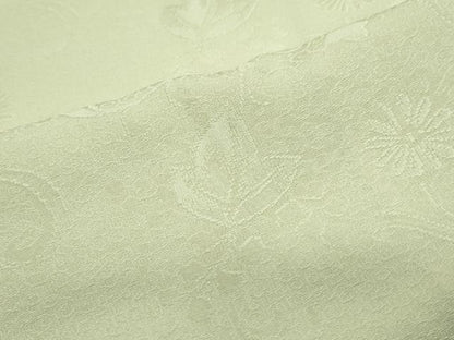平和屋着物●上質な色無地　花唐草地紋　女郎花色　ロング丈　正絹　逸品　CABH3687th