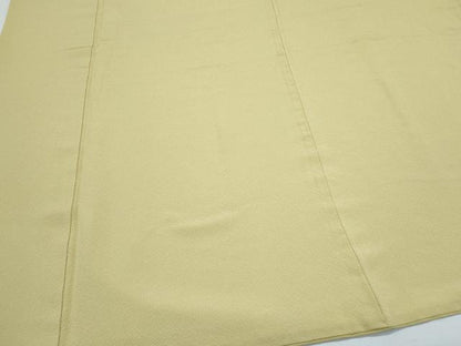 平和屋着物●上質な色無地　枯草色　正絹　逸品　CABH3688th