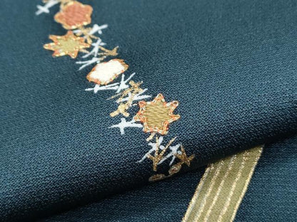 平和屋着物●訪問着　駒刺繍　吉祥文　金彩　正絹　逸品　CABH3691th