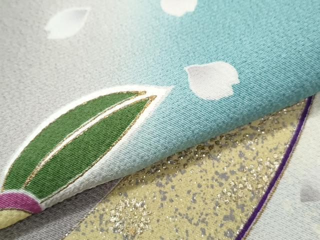 平和屋着物●豪華振袖　短冊花文　暈し染め　金彩　正絹　逸品　CABH3695th