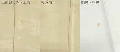 平和屋着物●上質な色無地　風景地紋　枯色　正絹　逸品　CABH3696th
