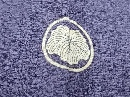 平和屋着物●上質な色無地　霞地紋　深紫色　正絹　逸品　CABH3697th