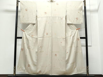 平和屋着物●上質な小紋　刺繍　花丸文　金彩　正絹　逸品　CABH3698th