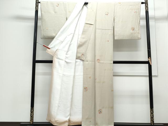 平和屋着物●上質な小紋　刺繍　花丸文　金彩　正絹　逸品　CABH3698th