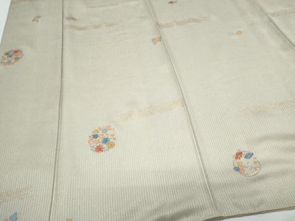 平和屋着物●上質な小紋　刺繍　花丸文　金彩　正絹　逸品　CABH3698th