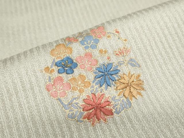 平和屋着物●上質な小紋　刺繍　花丸文　金彩　正絹　逸品　CABH3698th