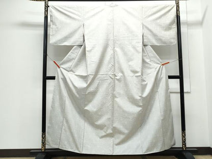 平和屋着物●本場大島紬　白大島　7マルキ　麻の葉文様　正絹　逸品　CABH3701th