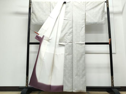 平和屋着物●本場大島紬　白大島　7マルキ　麻の葉文様　正絹　逸品　CABH3701th