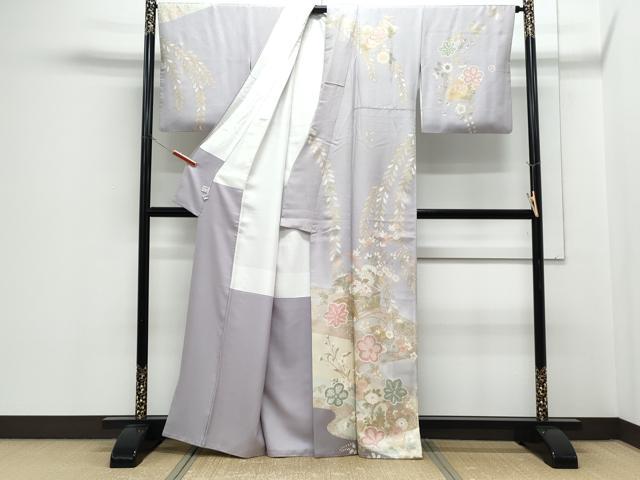 平和屋着物●訪問着　文箱花文　暈し染め　金彩　正絹　逸品　CABH3703th