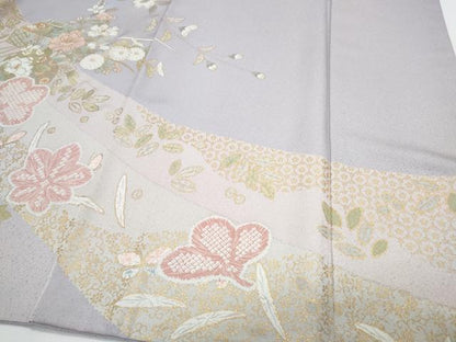 平和屋着物●訪問着　文箱花文　暈し染め　金彩　正絹　逸品　CABH3703th