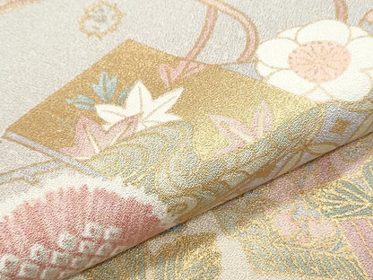 平和屋着物●訪問着　文箱花文　暈し染め　金彩　正絹　逸品　CABH3703th