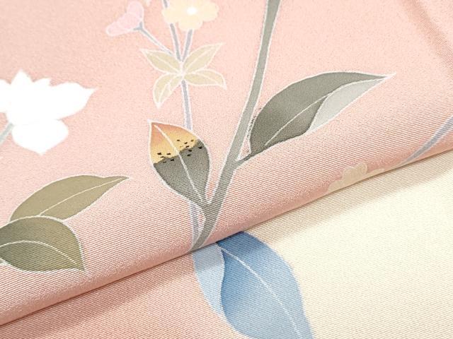 平和屋着物●訪問着　友禅　作家物　草花文　暈し染め　正絹　逸品　CABH3704th