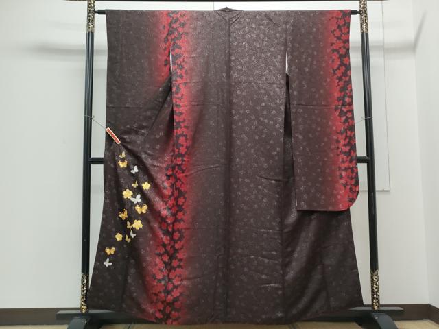 平和屋着物●豪華振袖　駒刺繍　舞蝶文　暈し染め　銀通し地　やまと誂製　正絹　逸品　CABH3706th