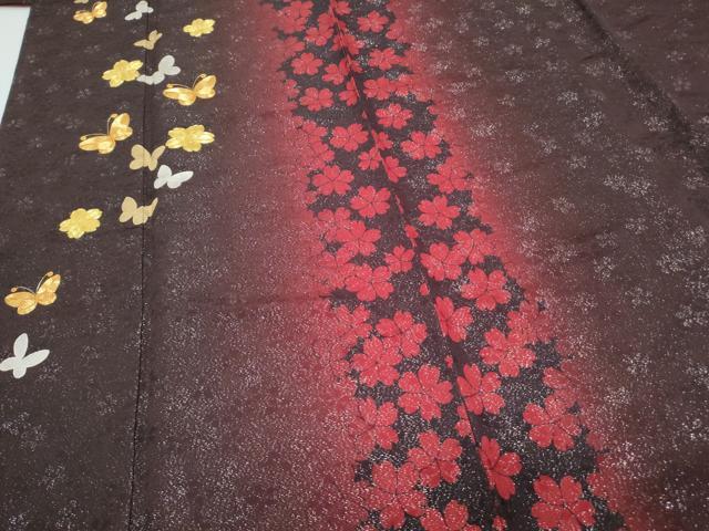 平和屋着物●豪華振袖　駒刺繍　舞蝶文　暈し染め　銀通し地　やまと誂製　正絹　逸品　CABH3706th