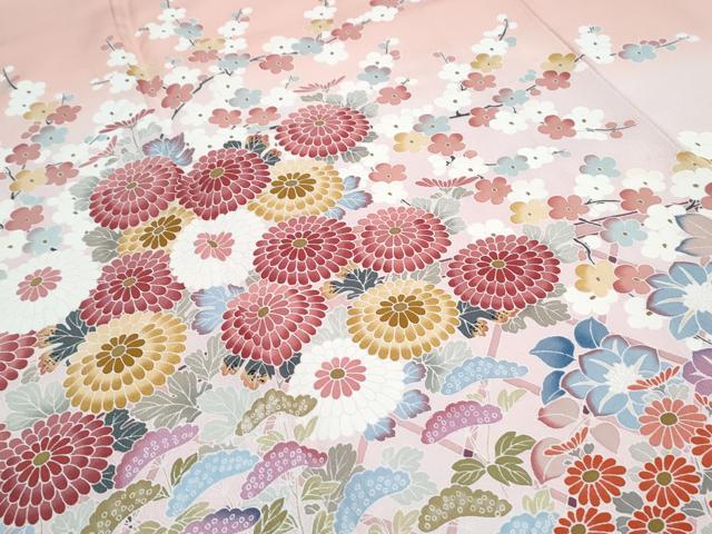 平和屋着物●訪問着　友禅　作家物　籬草花文　暈し染め　正絹　逸品　CABH3710th