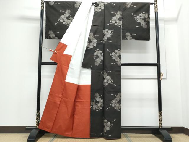 平和屋着物●本場大島紬　地空　純泥染め　9マルキ　唐獅子　南絹織物謹製　証紙付き　正絹　逸品　未使用　CABH3716th