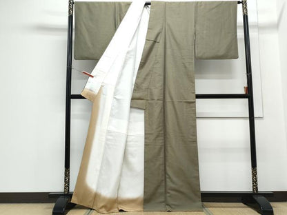 平和屋着物●上質なお召　霞文　正絹　逸品　CABH3719th