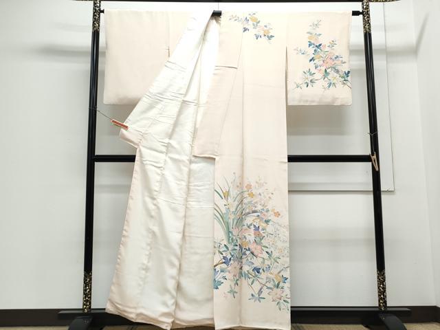 平和屋着物●訪問着　友禅　草花文　正絹　逸品　CABH3720th