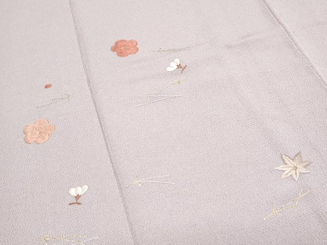 平和屋着物●訪問着　総刺繍　吹き寄せ文　金糸　鬼しぼ縮緬　正絹　逸品　CABH3721th