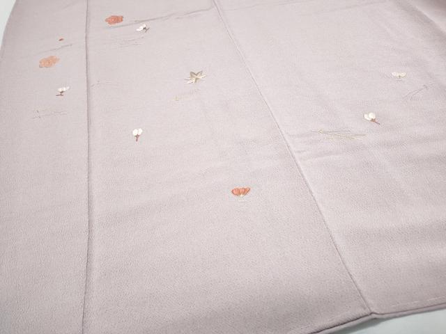 平和屋着物●訪問着　総刺繍　吹き寄せ文　金糸　鬼しぼ縮緬　正絹　逸品　CABH3721th