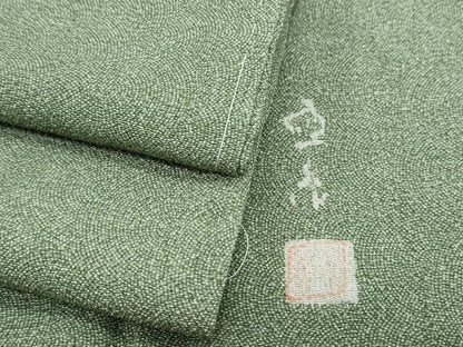 平和屋着物●江戸小紋　作家物　鮫小紋柄　鬼しぼ縮緬　正絹　逸品　未使用　CABH3722th