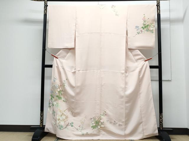 平和屋着物●訪問着　草花文　金彩　正絹　逸品　CABH3723th
