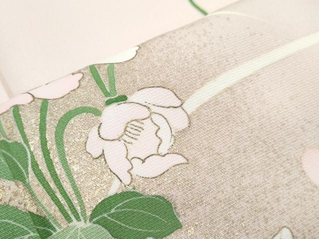 平和屋着物●訪問着　草花文　金彩　正絹　逸品　CABH3723th