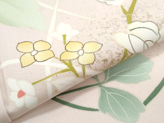 平和屋着物●訪問着　草花文　金彩　正絹　逸品　CABH3723th