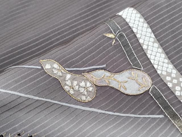 平和屋着物●中国三大刺繍　スワトウ刺繍　総刺繍　訪問着　ひょうたん　暈し染め　金銀糸　正絹　逸品　CABH3724th