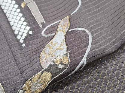 平和屋着物●中国三大刺繍　スワトウ刺繍　総刺繍　訪問着　ひょうたん　暈し染め　金銀糸　正絹　逸品　CABH3724th