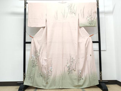 平和屋着物●京友禅工芸作家　小宮山彌一　訪問着　草花文　暈し染め　正絹　逸品　CABH3725th