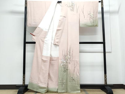 平和屋着物●京友禅工芸作家　小宮山彌一　訪問着　草花文　暈し染め　正絹　逸品　CABH3725th