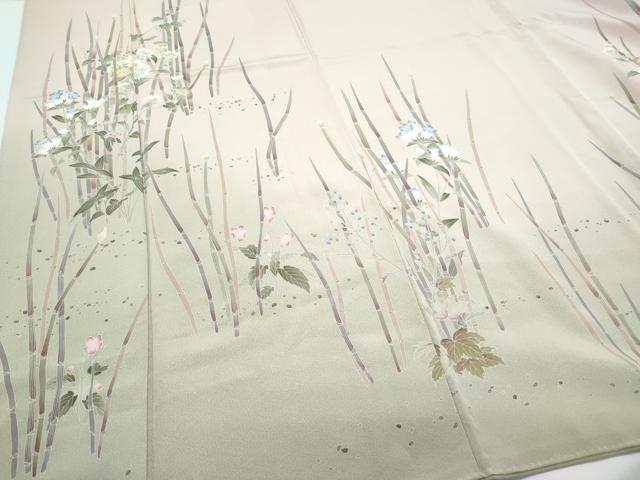 平和屋着物●京友禅工芸作家　小宮山彌一　訪問着　草花文　暈し染め　正絹　逸品　CABH3725th