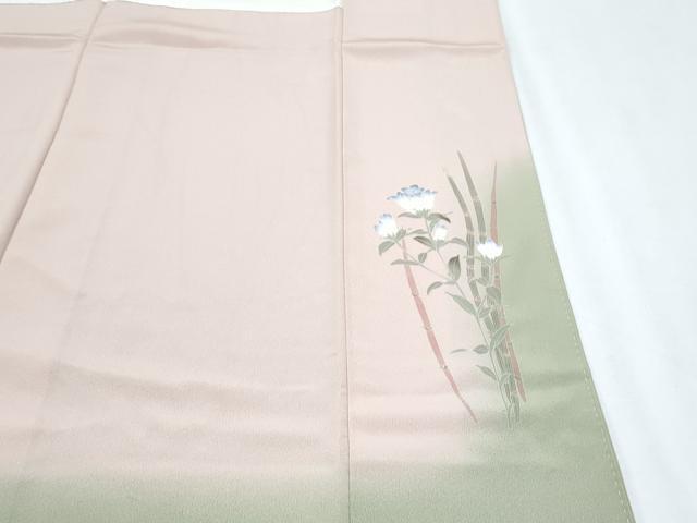 平和屋着物●京友禅工芸作家　小宮山彌一　訪問着　草花文　暈し染め　正絹　逸品　CABH3725th
