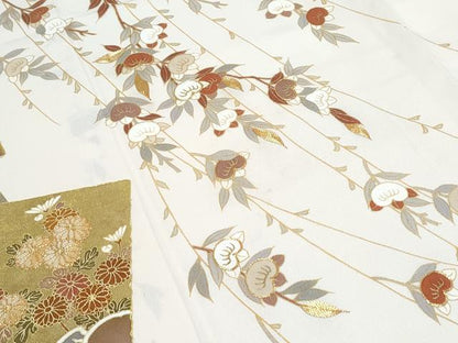 平和屋着物●訪問着　駒刺繍　色紙重ね花文　金彩　やまと金ラベル　正絹　逸品　CABH3726th