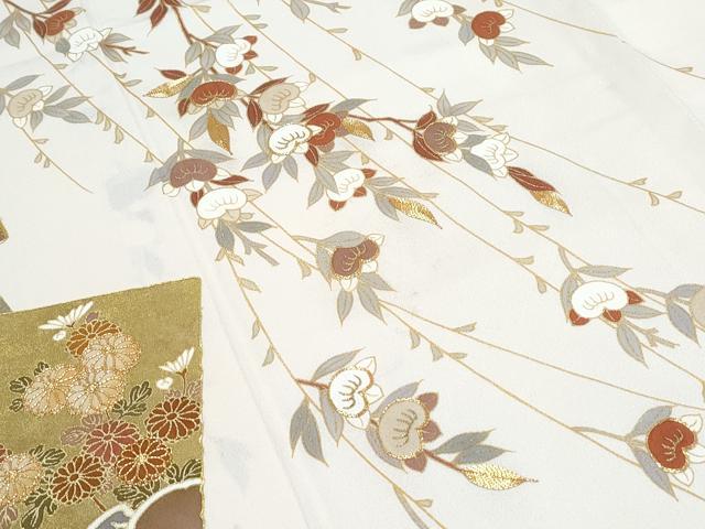 平和屋着物●訪問着　駒刺繍　色紙重ね花文　金彩　やまと金ラベル　正絹　逸品　CABH3726th